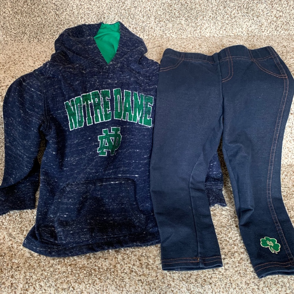 Toddler Notre Dame Sweatshirt and legging set
